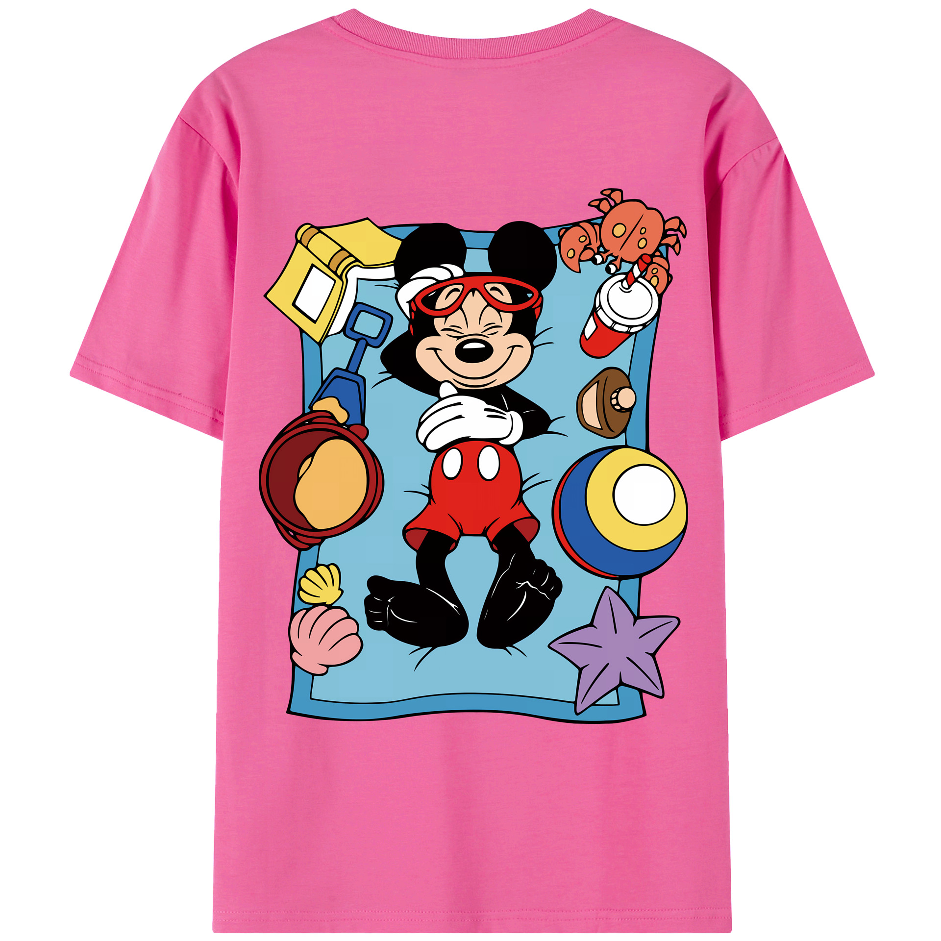 （画像用） ミッキーマウス Mickey Mouse レディース半袖Tシャツ(バックプリント)